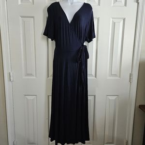 Boden Cassia Jersey Midi Wrap Dress Navy 12T